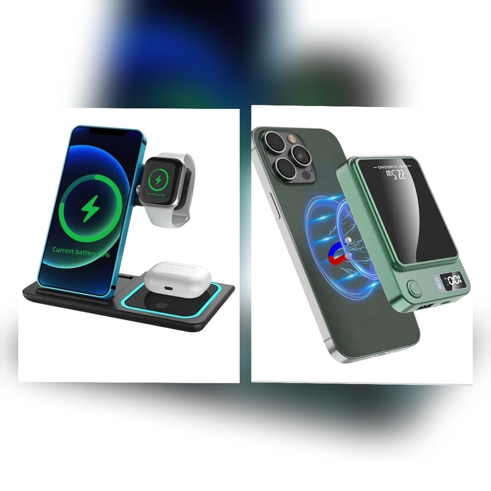 Magnetic Wireless Fast Charging Power Bank & 3 In 1 Wireless Foldable Charger